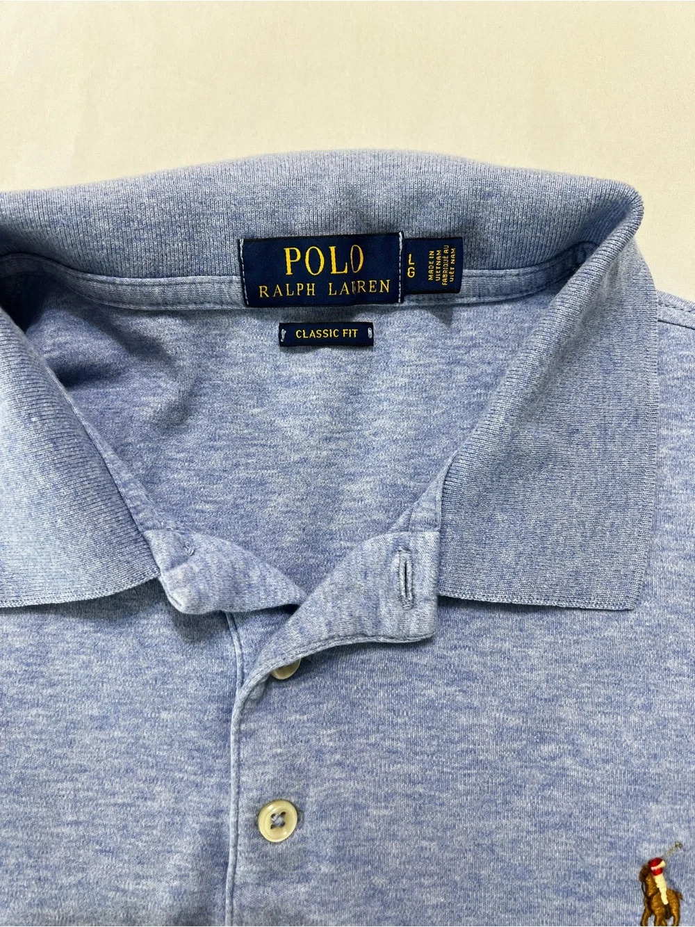 Polo Ralph Lauren Soft Jersey Cotton Classic Fit Blue Heather Shirt L Preppy